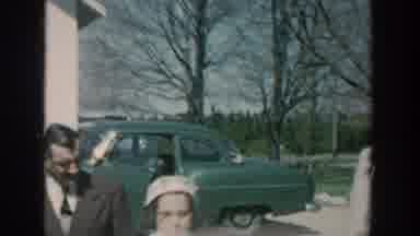 Michigan USA (1957): Vintage Footage Of A Family Outside A House, Little Girl