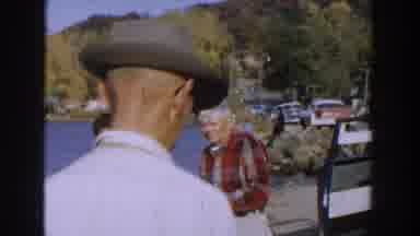 Wisconsin USA (1957): Old Man Is Walking Near The Seashore And The Youngsters Are