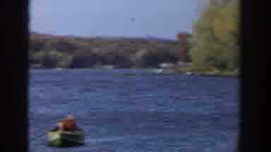 Wisconsin USA (1957): A Lot Of Small Rowing Boats Navigating On A Lake