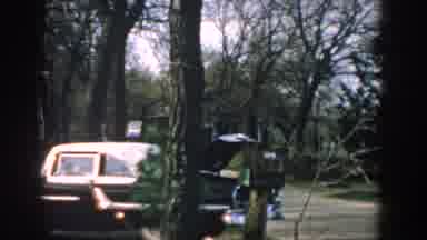 Wisconsin USA (1957): Vintage Home Video Of Car And Child In Yard Playing