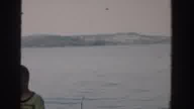 Wisconsin USA (1957): Slow Pan Of Lake With Mountains In The Background And Young