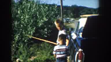 Wisconsin USA (1957): Old Home Video Of People Fishing And Swimming At A Lake