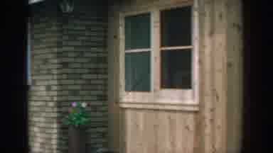 Wisconsin USA (1957): Two Women In Bathing Suits Walking Into A Wooden House With