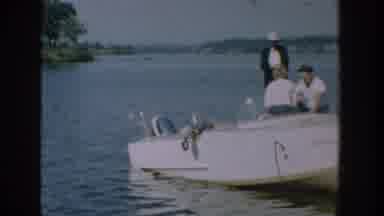 Wisconsin USA (1957): People At The Dock On A Speed Boat Preparing To Leave Shore
