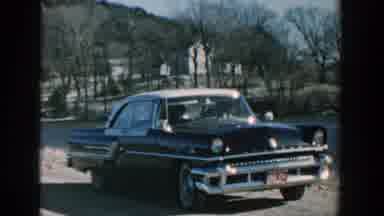 Wisconsin USA (1957): Old Car Parked By The River
