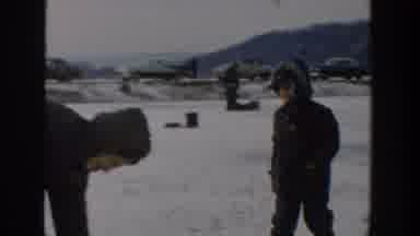 Wisconsin USA (1957): Father And Son Spending Quality Time Together In The Winter