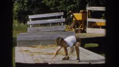Michigan USA (1958): Boy Playing Outside
