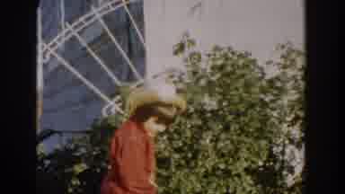 Michigan USA (1958): Kids Playing Outdoors Pretending To Do Yard Work With Toys