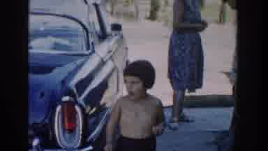 Michigan USA (1958): Family Group At Home Around The Family Car