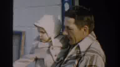 Michigan USA (1958): One Man Carry On The Little Baby And That Baby Saw Somewhere