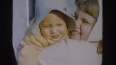 Michigan USA (1958): Two Young Elementary Age Girls With A Baby Wearing Bonnets