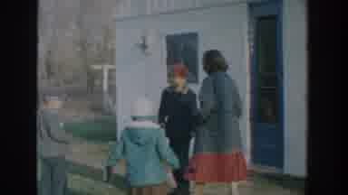 Michigan USA (1958): A Group Of Children Playing Games In The Yard In The 1950s In