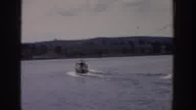 Wisconsin USA (1958): A Man Is Doing Water Skating Following A Moving Boat In The