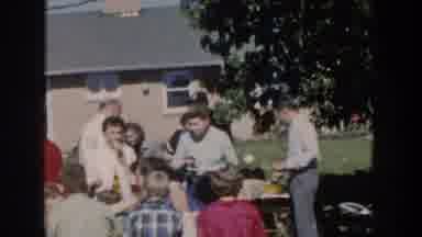 Wisconsin USA (1958): Outdoor Community Party With Lots Of Male And Female