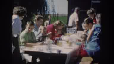 Wisconsin USA (1958): People Having A Banquet At A Party In A Past Time