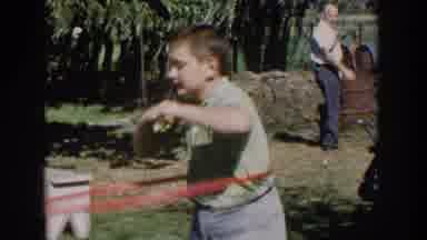 Wisconsin USA (1958): Boys Play In A Well Kept Outdoor Property On A Pleasant