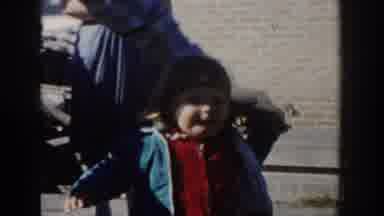 Wisconsin USA (1958): A Little Girl Playing Outside, Stumbling And Falling While