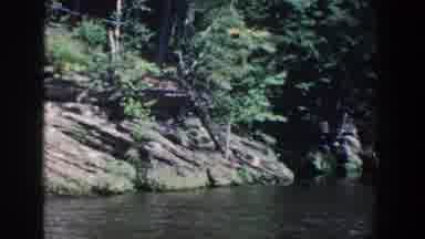 Wisconsin USA (1964): River Boat Lake Nature Trees People Rocks Mountain River