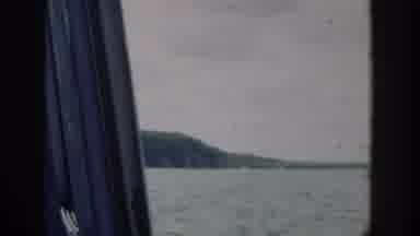 Wisconsin USA (1964): White High Riverbank With Green Trees Above Viewed From