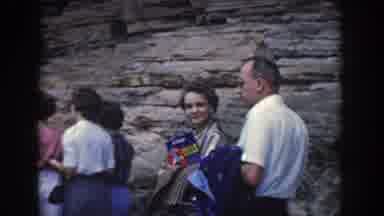 Wisconsin USA (1964): People In Line For A Tourist Attraction Outside, People