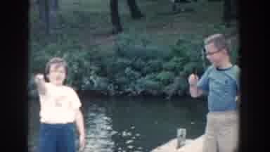 Wisconsin USA (1964): Teaching My Little Sister How To Fish With The Family