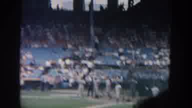 New York USA (1964): Baseball Players Play Baseball Match In Baseball Field Live