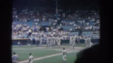 New York USA (1964): Outfielder Throwing A Ball Into Home Plate While Other