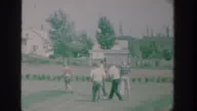 New York USA (1964): Older Man Playing Bowls In The Back Garden