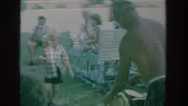 New York USA (1964): Group Gathers Outdoors On A Warm And Windy Day With Enjoying