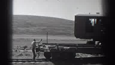 California USA (1936): Man Job In The Vagon Of The Train Only One Man