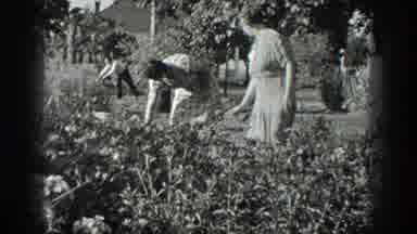 California USA (1936): Black And White Footage Two Older Women In A Vegetable
