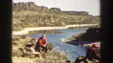 California USA (1936): Men Hunting Riverdogs Shotgun Red Hats Nature Birds Old