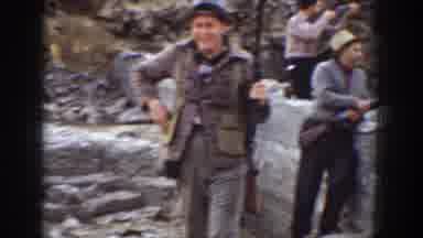 California USA (1936): Men Outside Hunting With Guns Skeet Shooting Smiling Cloudy