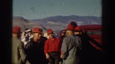 Chelan Washington USA (1939): Men In Red Hats Preparing To Go Fishing Loading A