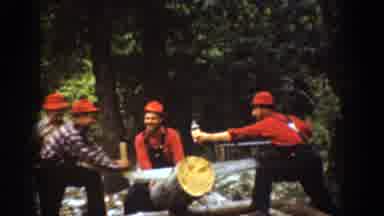 Chelan Washington USA (1939): Seesaw The Log With Friends