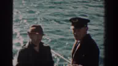 Chelan Washington USA (1939): Two People Traveling By Boat And Of A Meeting