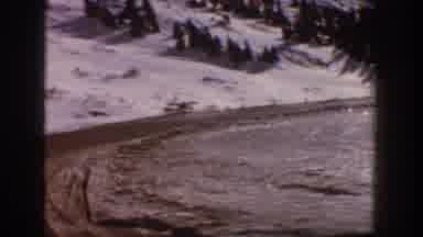 Aspen Colorado USA (1961): Passing View Of Frozen Lake And Snow Covered Mountains