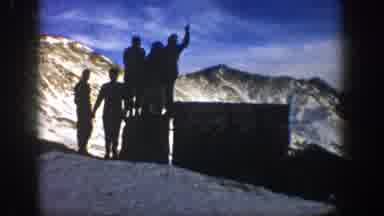 Aspen Colorado USA (1961): Beach Friend Dances Near Friends On Platform Sunny Day