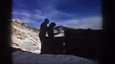 ASPEN COLORADO USA-1961: Two People at Loveland Pass and Man Eating in Car