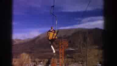 Aspen Colorado USA (1961): People Using A Sky Lift With Their Skis On