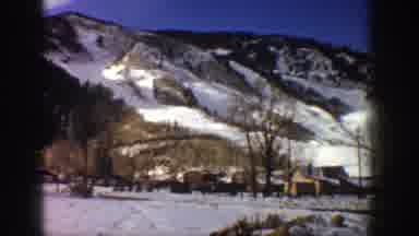 Aspen Colorado USA (1961): Panoramic Snowy Mountain Scape Above Small Town Nestled