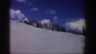 Aspen Colorado USA-1961: Snowy Mountain Slope With Evergreen Trees