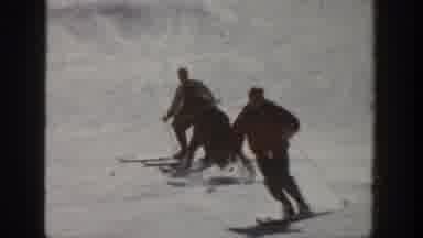 Aspen Colorado USA (1961): Adults Skiing On A Mountain Side, Grandpa Even Flips