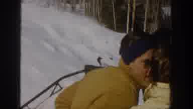Aspen Colorado USA (1961): A Man Is Skating In The Snow Floor And Enjoying The