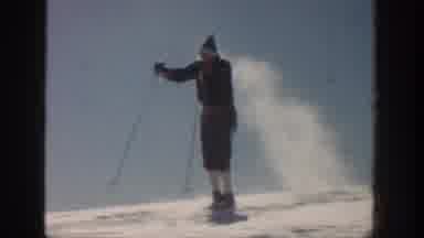 Aspen Colorado USA (1961): Skiing Man Dressed With Old Fashioned Skiing Sport