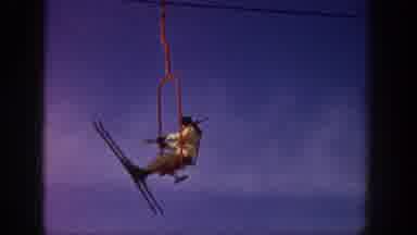 Aspen Colorado USA (1961): Person Traveling By Ski Lift On Vacation On A Mountain