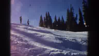 Aspen Colorado USA (1961): A Man Is Skating In The Snow Floor And Enjoying The