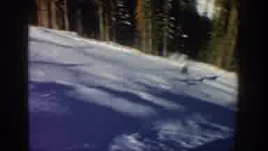 Aspen Colorado USA (1961): Man Skiing Down The Steep Slope Enjoys Himself
