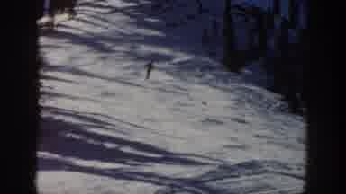 Aspen Colorado USA (1961): Person Skiing Down Slope Zig Zagging And Coming Down