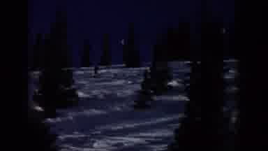 Aspen Colorado USA (1961): Man Enjoys The First Winter Ride On The Steep Snow